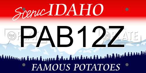 PAB12Z Idaho License Plate