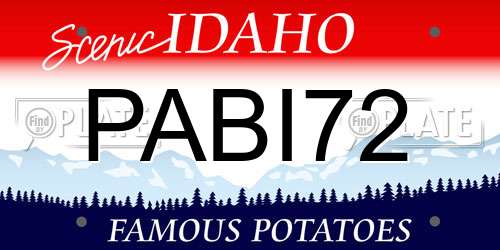 PABI72 Idaho License Plate