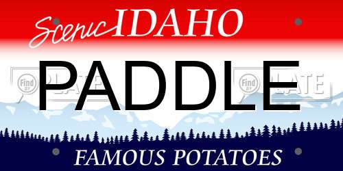 PADDLE Idaho License Plate