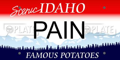 PAIN Idaho License Plate