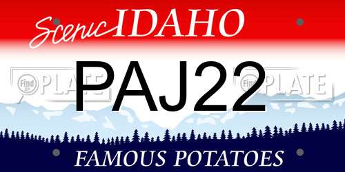 PAJ22 Idaho License Plate