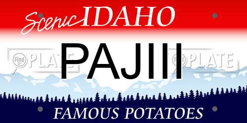 PAJIII Idaho License Plate