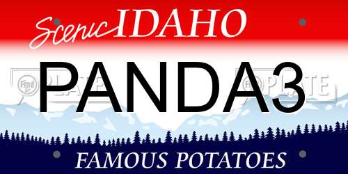 PANDA3 Idaho License Plate