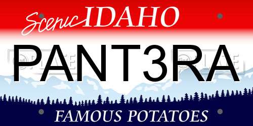 PANT3RA Idaho License Plate