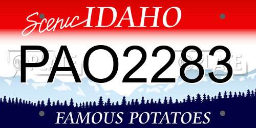 PAO2283 Idaho License Plate