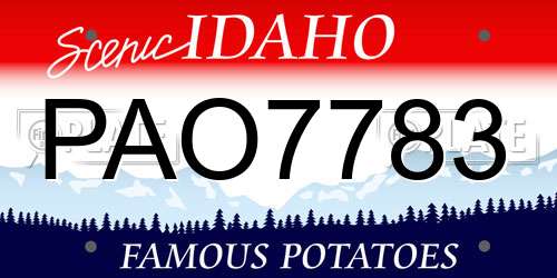 PAO7783 Idaho License Plate