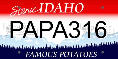 PAPA316 Idaho License Plate