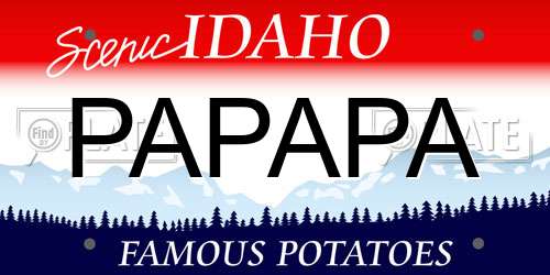 PAPAPA Idaho License Plate