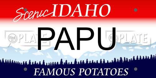 PAPU Idaho License Plate