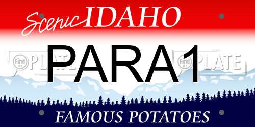 PARA1 Idaho License Plate