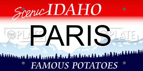 PARIS Idaho License Plate
