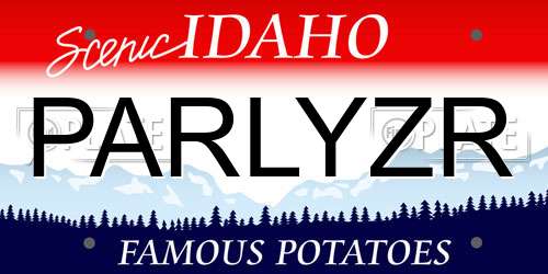 PARLYZR Idaho License Plate
