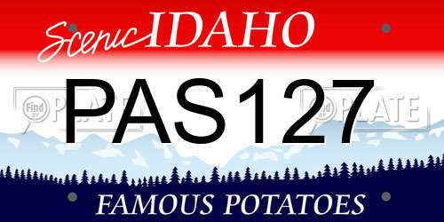 PAS127 Idaho License Plate