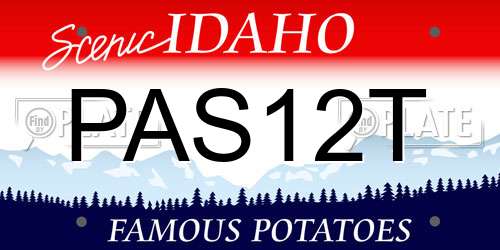 PAS12T Idaho License Plate