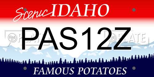 PAS12Z Idaho License Plate