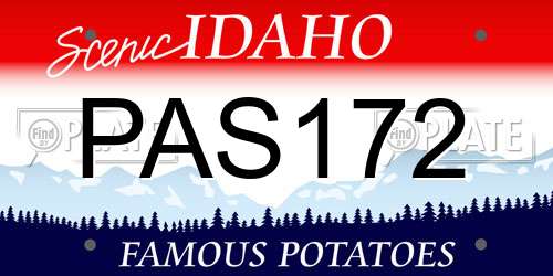 PAS172 Idaho License Plate