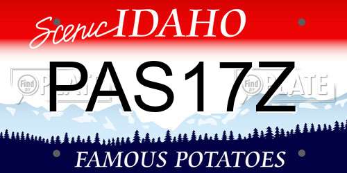 PAS17Z Idaho License Plate
