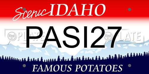 PASI27 Idaho License Plate