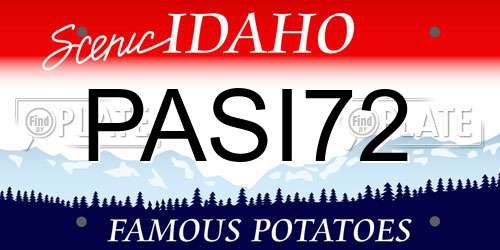PASI72 Idaho License Plate