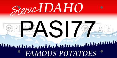 PASI77 Idaho License Plate