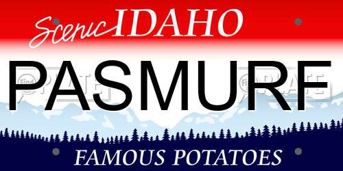 PASMURF Idaho License Plate
