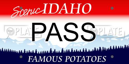 PASS Idaho License Plate
