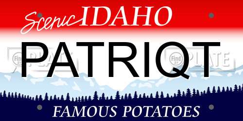 PATRIQT Idaho License Plate