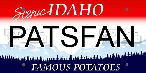 PATSFAN Idaho License Plate