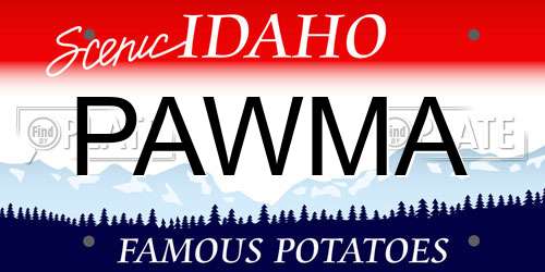PAWMA Idaho License Plate