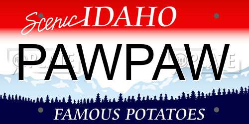 PAWPAW Idaho License Plate