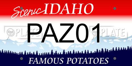 PAZ01 Idaho License Plate