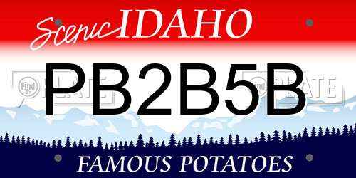 PB2B5B Idaho License Plate