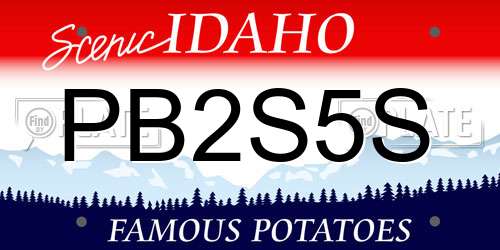 PB2S5S Idaho License Plate