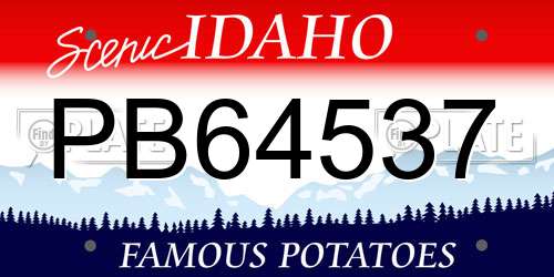 PB64537 Idaho License Plate