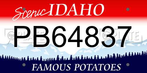 PB64837 Idaho License Plate