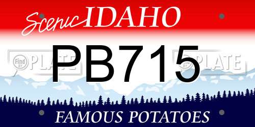 PB715 Idaho License Plate
