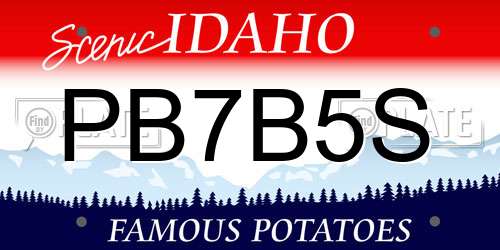 PB7B5S Idaho License Plate