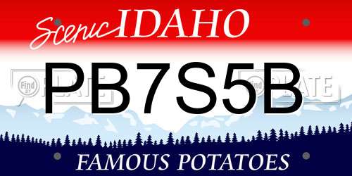 PB7S5B Idaho License Plate