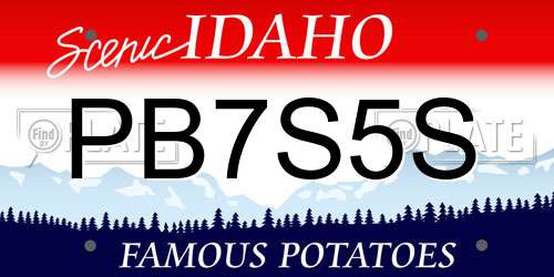 PB7S5S Idaho License Plate