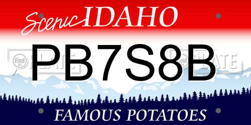 PB7S8B Idaho License Plate