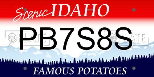 PB7S8S Idaho License Plate