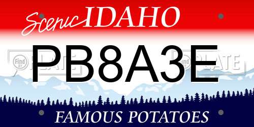PB8A3E Idaho License Plate