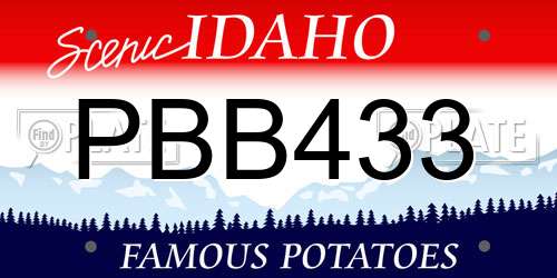 PBB433 Idaho License Plate
