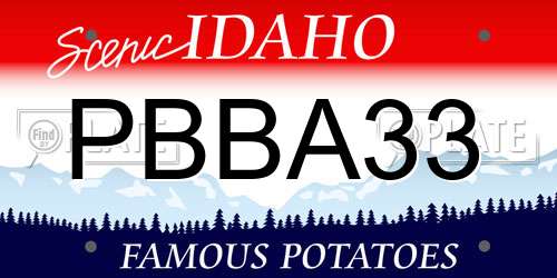 PBBA33 Idaho License Plate
