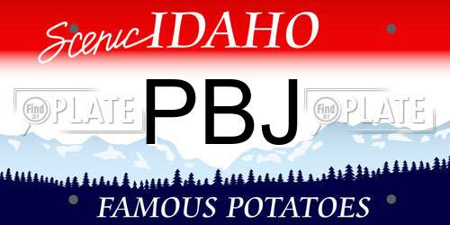 PBJ Idaho License Plate