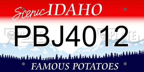 PBJ4012 Idaho License Plate
