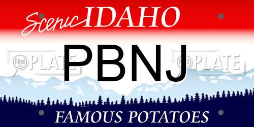 PBNJ Idaho License Plate