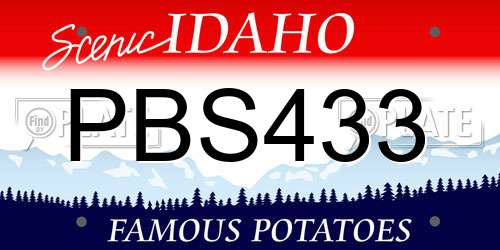 PBS433 Idaho License Plate