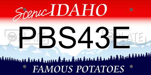 PBS43E Idaho License Plate