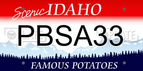 PBSA33 Idaho License Plate